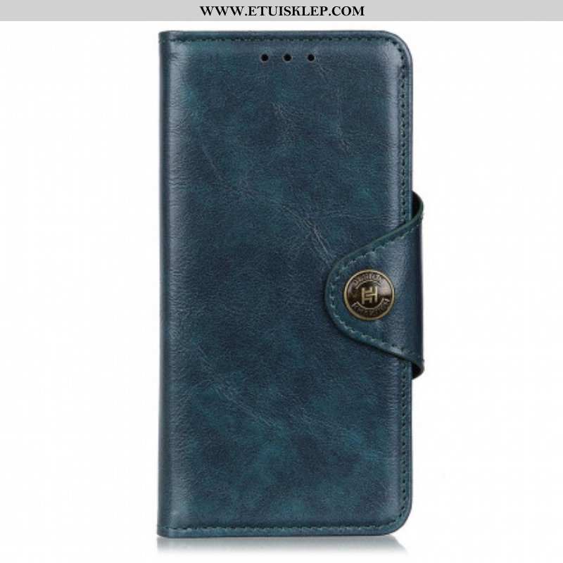 Etui Folio do Oppo Reno 6 5G Vintage Guzik Ze Sztucznej Skóry